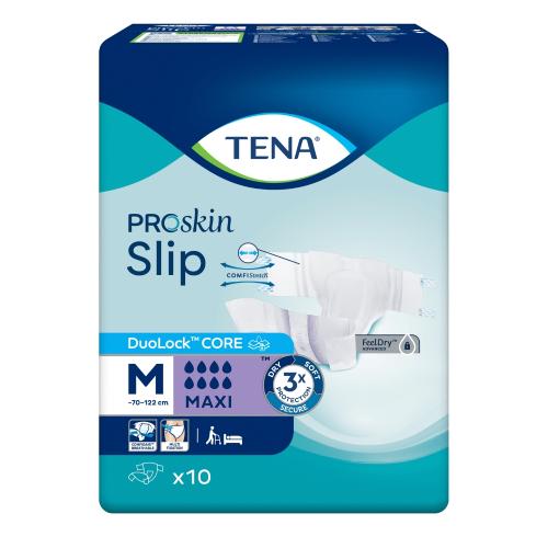 Zdjęcie produktu - Tena ProSkin Slip Pieluchomajtki z rzepami Maxi M, 10 szt.