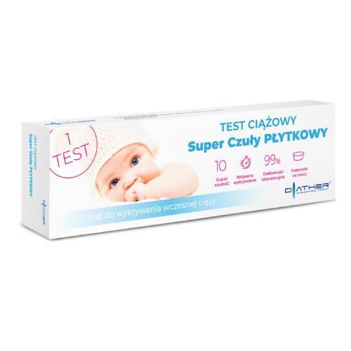 Zdjęcie produktu - DIATHER Test ciążowy płytkowy Super czuły, 1szt.