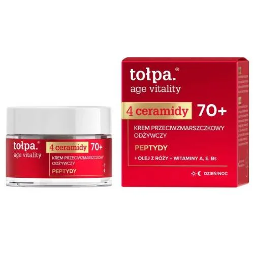 Zdjęcie produktu - Tołpa Age Vitality 4 Ceramidy Krem do twarzy przeciwzmarszczkowy, odżywczy 70+, 50 ml