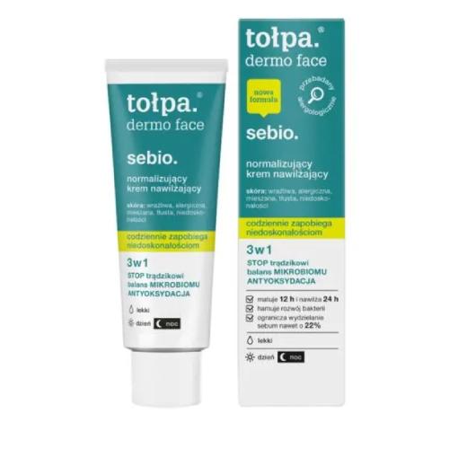 Zdjęcie produktu - Tołpa Dermo Face Sebio Krem do twarzy normalizująco-nawilżający, 40ml
