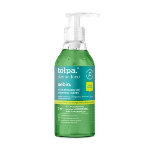 Zdjęcie produktu - TOŁPA Dermo face sebio normalizujący żel do mycia twarzy, 195ml