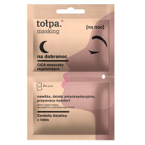 Zdjęcie produktu - TOŁPA MASKING Na dobranoc maseczka CICA regenerująca, 2x5ml