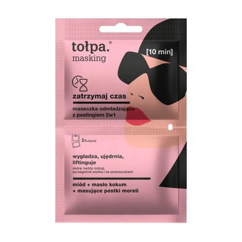 Zdjęcie produktu - TOŁPA MASKING Zatrzymaj czas, maseczka odmładzająca z peelingiem 2w1, 2x5ml