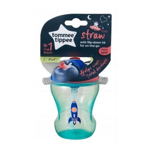 Zdjęcie produktu - Tommee Tippee Kubek niekapek ze słomką 230ml 7m+ BOY	