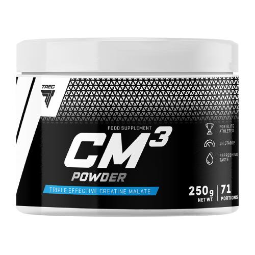 Zdjęcie produktu - Trec CM3 Powder Kreatyna Jabłczan trikreatyny w proszku Pomarańcza, 250 g