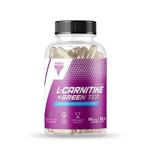 Zdjęcie produktu - Trec L-Carnitine+Green Tea L-Karnityna z ekstraktem z zielonej herbaty, 90 kaps. 