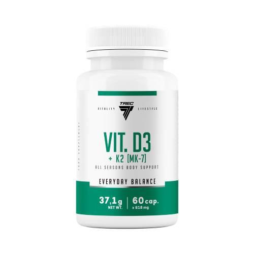 Zdjęcie produktu - Trec Vitality Vit. D3 + K2 MK-7, 60 kaps.