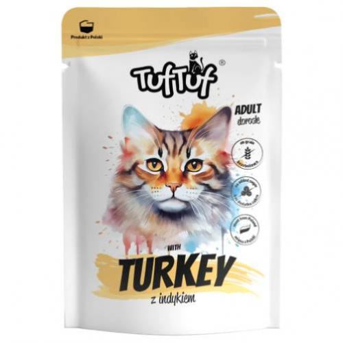 Zdjęcie produktu - TufTuf Mokra karma dla kota Mielonka z indykiem (dorosły), 300 g