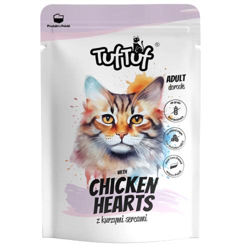 Zdjęcie produktu - TufTuf Mokra karma dla kota Mielonka z kurzymi sercami (dorosły), 300 g