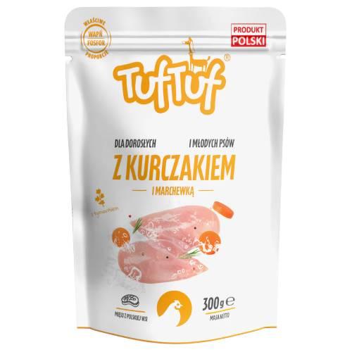 Zdjęcie produktu - TufTuf Mokra karma dla psa Kurczak z marchewką (dorosły/szczeniak), 300 g