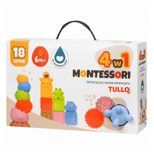 Tullo 4w1 Montessori Sensoryczny zestaw edukacyjny 6+, 18 szt.