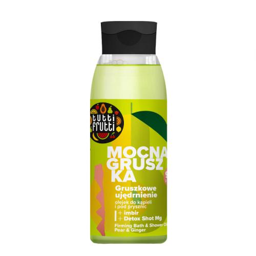 Zdjęcie produktu - FARMONA TUTTI FRUTTI Ujędrniający Olejek do kąpieli i pod prysznic Gruszka i Imbir + Detox Shot Mg, 400ml