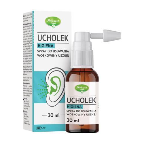 Zdjęcie produktu - Ucholek Higiena Spray do usuwania woskowiny usznej, 30 ml