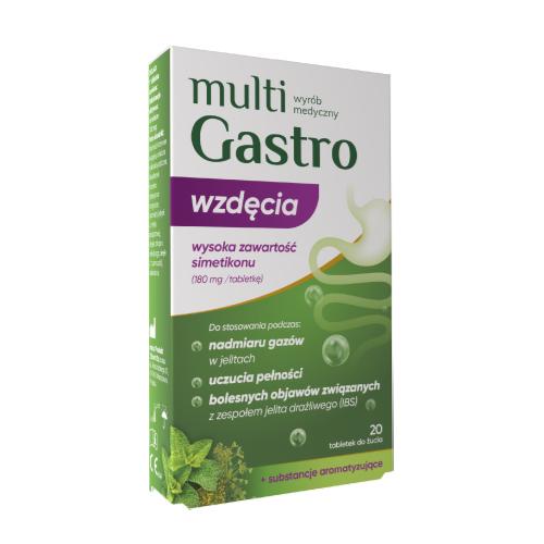 Miniaturka artykułu - Multigastro Wzdęcia, 20 tabl. do żucia