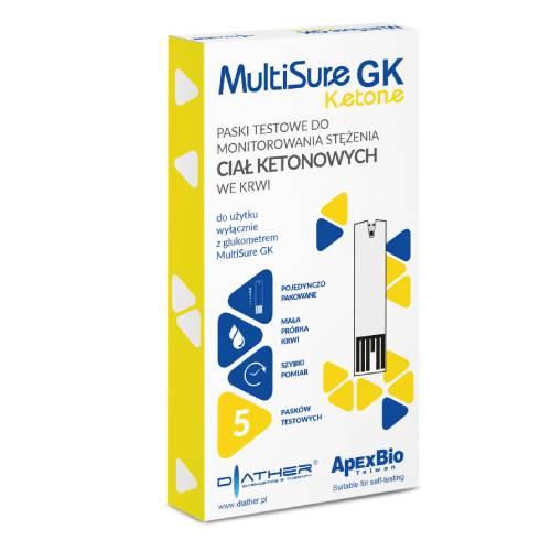 Miniaturka artykułu - DIATHER MultiSure GK Ketone paski testowe, 5 sztuk