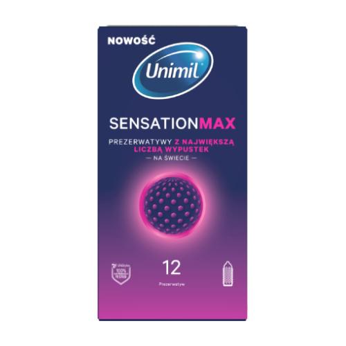 Zdjęcie produktu - UNIMIL SENSATION MAX Prezerwatywy lateksowe z wypustkami, 12szt.