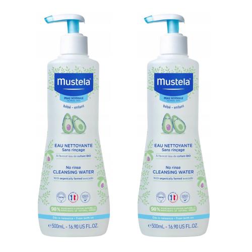 Miniaturka artykułu -  MUSTELA Duopak Woda oczyszczająca bez spłukiwania, 2x500ml