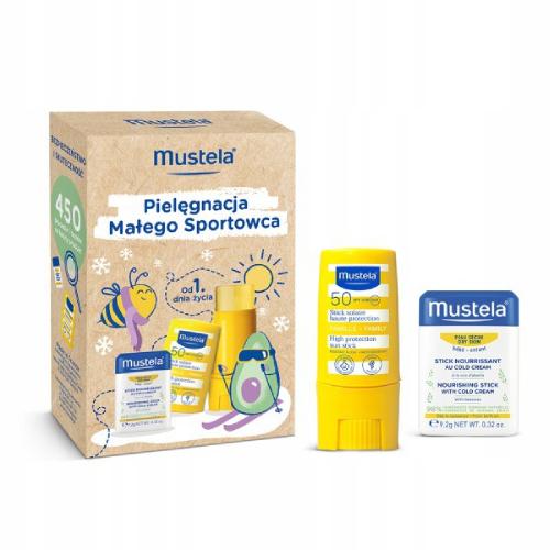 Miniaturka artykułu - MUSTELA Zestaw Pielęgnacja małego sportowca: Sztyft Cold Cream, 9,2g + Sztyft przeciwsłoneczny SPF 50, 9ml