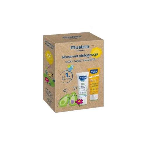 Miniaturka artykułu - MUSTELA Zestaw Wiosenna pielęgnacja Mleczko SPF 50+ 40 ml + Krem Hydra Bebe, 40 ml 