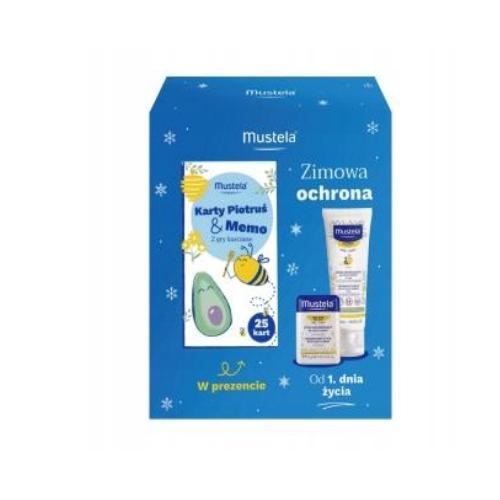 Miniaturka artykułu - MUSTELA Zestaw Zimowa Ochrona (Sztyft ochronny 9,2g + Krem odżywczy z Cold Cream 40ml + Karty Piotruś&Memo)