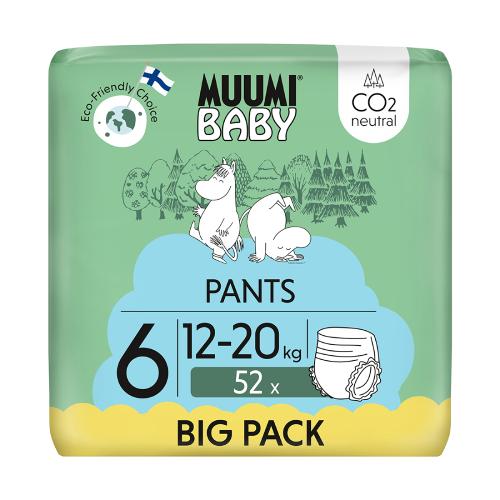Miniaturka artykułu - Muumi Baby Pants Pieluchomajtki 6 (12-20 kg), 52 szt.