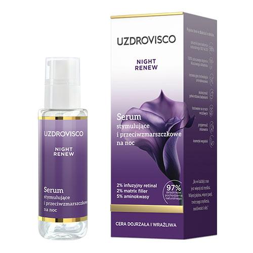 Zdjęcie produktu - Uzdrovisco Night Renew Serum stymulujące i przeciwzmarszczkowe na noc, 30 ml