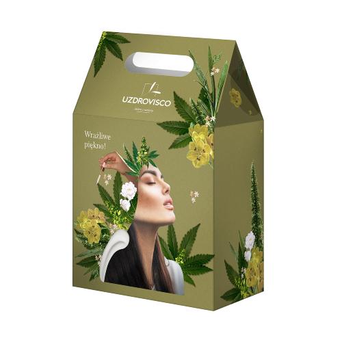 UZDROVISCO zestaw CBD Całodniowy krem nawilżająco-naprawczy, 50ml + Tonik-esencja na ładną cerę, 150ml