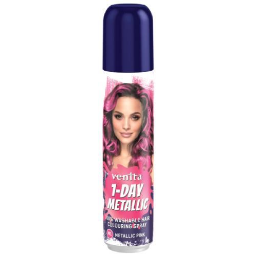 Zdjęcie produktu - VENITA 1-Day Metallic Koloryzujący spray do włos&oacute;w M1 Metallic Pink, 50ml