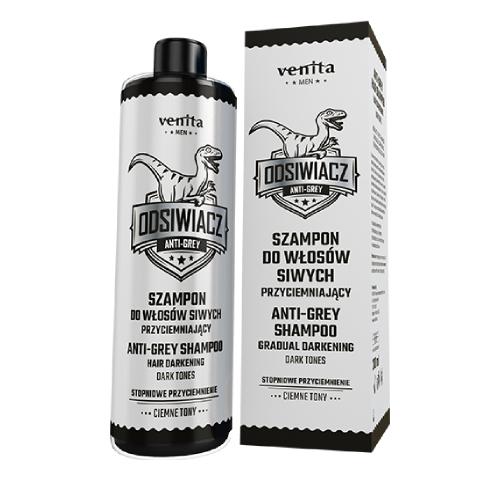 Zdjęcie produktu - Venita Men Szampon do włos&oacute;w siwych przyciemniający - Ciemne Tony, 200ml	