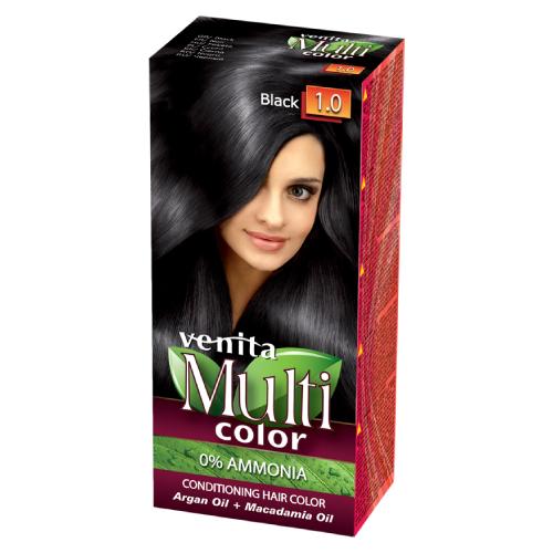 Zdjęcie produktu - Venita Multi Color Farba do włos&oacute;w bez amoniaku 1.0 Czerń
