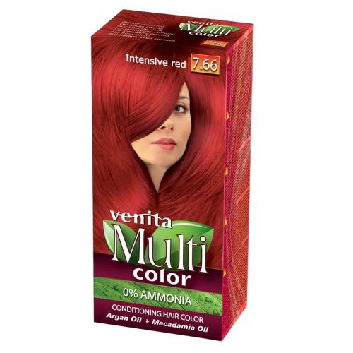Zdjęcie produktu - Venita Multi Color Farba do włos&oacute;w bez amoniaku 7.66 Intensywna czerwień