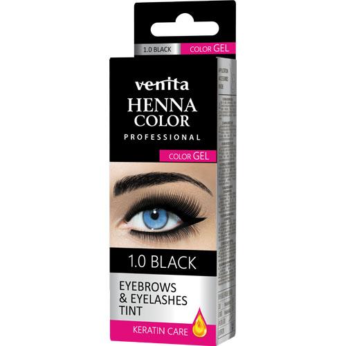 Zdjęcie produktu - VENITA Professional Henna Color Gel Żelowa farba Henna do brwi i rzęs 1.0 Black, 30g