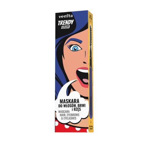 Zdjęcie produktu - Venita Trendy Color 3w1 Maskara do rzęs brwi włos&oacute;w 39 Kosmiczny błękit, 13 g