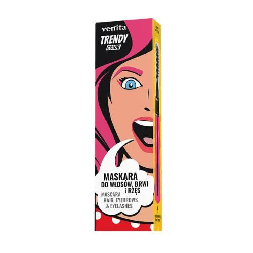 Zdjęcie produktu - Venita Trendy Color Maskara 3w1 do włos&oacute;w brwi rzęs 32 Intrygujący r&oacute;ż, 13 g
