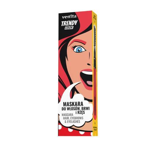 Zdjęcie produktu - Venita Trendy Color Maskara 3w1 do włos&oacute;w brwi rzęs 34 Jasna czerwień, 13 g