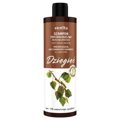 Zdjęcie produktu - VENITA Trychologiczny szampon przeciwłupieżowy do włos&oacute;w z dziegciem, 300 ml