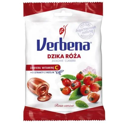 Zdjęcie produktu - Verbena Dzika r&oacute;ża Cukierki ziołowe z witaminą C, 60 g