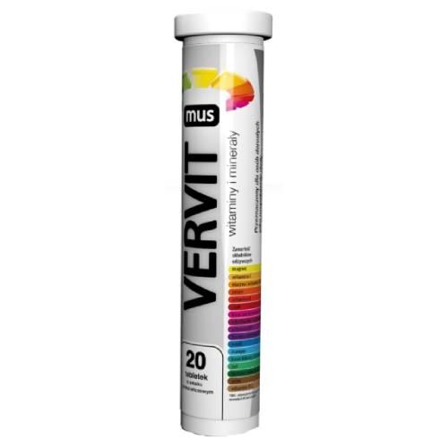 Zdjęcie produktu - VERVIT mus witaminy i minerały, 20 tabletek musujących
