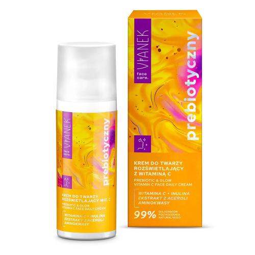 Zdjęcie produktu - VIANEK Prebiotyczny krem do twarzy rozświetlający z witaminą C, 50ml