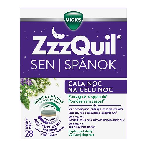 Zdjęcie produktu - Vicks ZzzQuil SEN Cała noc, 28 tabl.