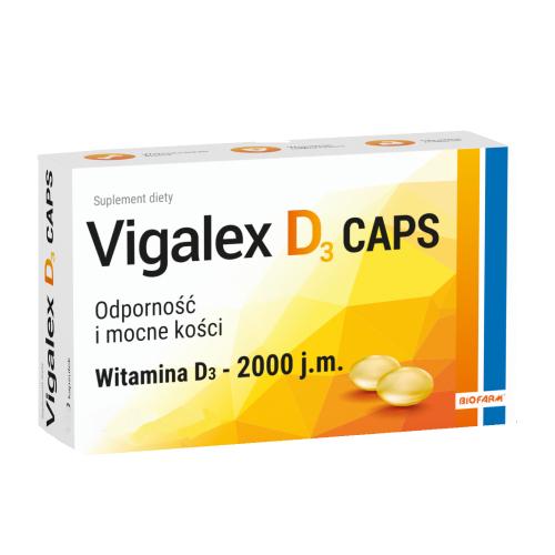 Vigalex D3 Caps 2000 j.m., 60kaps.  KR&Oacute;TKA DATA 30.11.2024