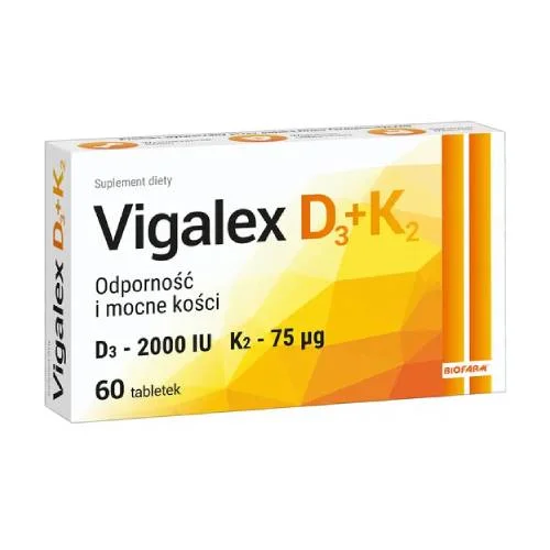 Zdjęcie produktu - Vigalex D3+K2, 60 tabl.