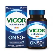 Zdjęcie produktu - Vigor Multiwitamina ON 50+ zestaw witamin i minerał&oacute;w z żeń-szeniem i reishi, 60 tabl.