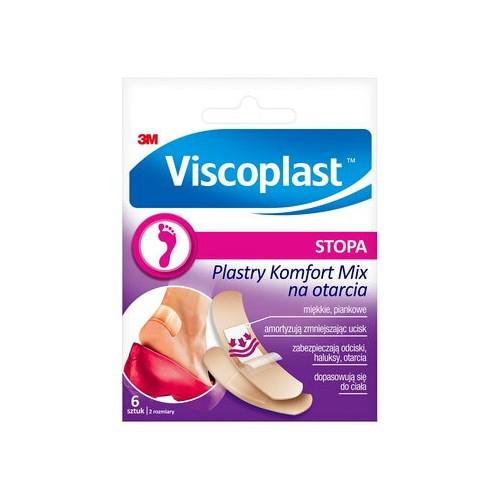 Zdjęcie produktu - VISCOPLAST Plastry Komfort Mix na otarcia, 6 sztuk USZKODZONE TEKTUROWE OPAKOWANIE