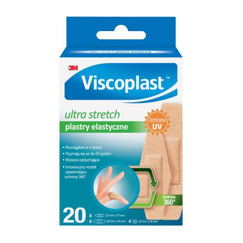 Zdjęcie produktu - VISCOPLAST Ultra Stretch Plastry elastyczne, 20 sztuk