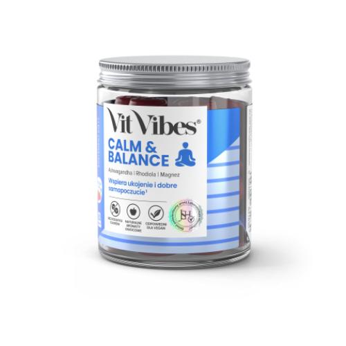 Zdjęcie produktu - Vit Vibes Calm & Balance żelki smak malinowy, 60 szt.