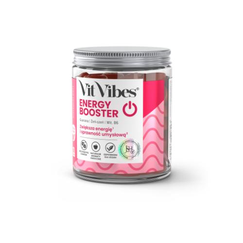 Zdjęcie produktu - Vit Vibes Energy Booster żelki smak truskawkowy, 60 szt.