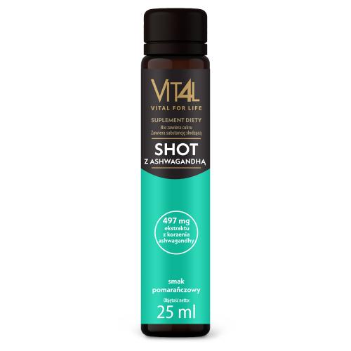 Zdjęcie produktu - VIT4L Vital for life Shot z ashwagandhą, magnezem i witaminą B6, 25 ml