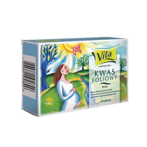 Zdjęcie produktu - VITA Kwas foliowy 400&micro;g, 30tabl.
