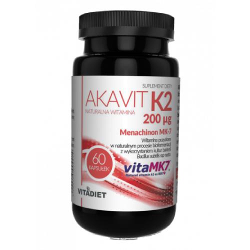 Zdjęcie produktu - VITADIET Akavit K2 200 &micro;q, 60 kaps.
